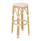 Tabourets de bar en rotin PE style parisien Bolero corail (lot de 2)