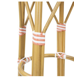 Tabourets de bar en rotin PE style parisien Bolero corail (lot de 2)