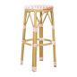 Tabourets de bar en rotin PE style parisien Bolero corail (lot de 2)