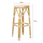 Tabourets de bar en rotin PE style parisien Bolero corail (lot de 2)