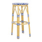 Tabourets de bar en rotin PE style parisien Bolero bleus (lot de 2)