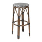 Tabourets de bar en rotin PE style parisien Bolero bois foncé noirs (paquet de 2)