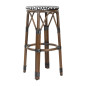 Tabourets de bar en rotin PE style parisien Bolero bois foncé noirs (paquet de 2)