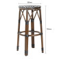 Tabourets de bar en rotin PE style parisien Bolero bois foncé noirs (paquet de 2)