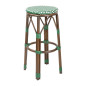 Tabourets de bar Parisian Style PE Rattan Bolero bois foncé verts (Lot de 2)