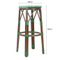 Tabourets de bar Parisian Style PE Rattan Bolero bois foncé verts (Lot de 2)