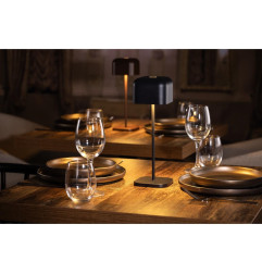 Lampe de table avec abat-jour carré Olympia Lucca noire 300mm