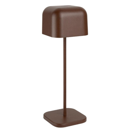 Lampe de table avec abat-jour carré Olympia Lucca marron 300mm