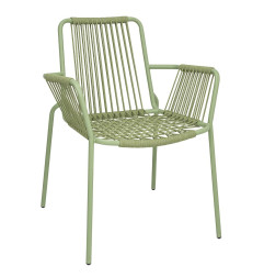 Fauteuils design corde Bolero Melbourne vert clair (lot de 4)