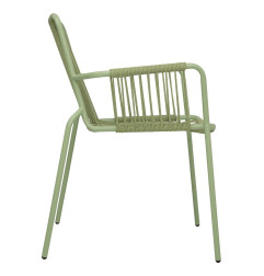 Fauteuils design corde Bolero Melbourne vert clair (lot de 4)