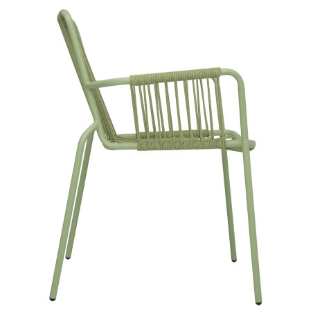 Fauteuils design corde Bolero Melbourne vert clair (lot de 4)