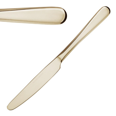 Couteaux de table Olympia Buckingham Champagne dorés (lot de 12)