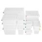 Bacs PP Hygiplas Click GN 2/3 avec couvercles et 7 clips de couleur 150mm 12L (lot de 4)