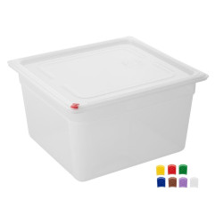 Bacs PP Hygiplas Click GN 2/3 avec couvercles et 7 clips de couleur 200mm 16,1L (lot de 4)