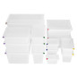Bacs PP Hygiplas Click GN 2/3 avec couvercles et 7 clips de couleur 200mm 16,1L (lot de 4)