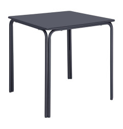 Table carrée en acier Bolero Adeline 700mm bleu ardoise