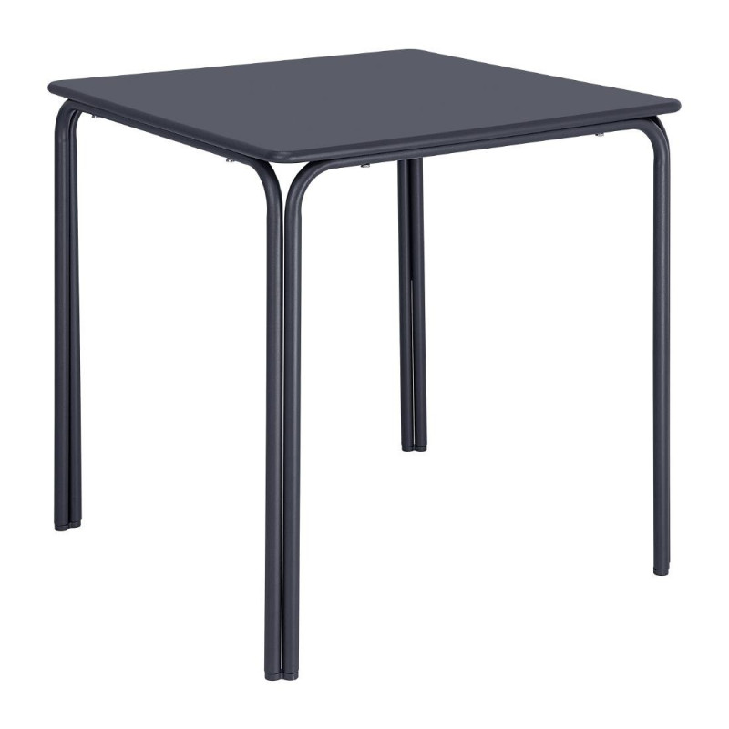 Table carrée en acier Bolero Adeline 700mm bleu ardoise