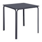 Table carrée en acier Bolero Adeline 700mm bleu ardoise