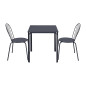 Table carrée en acier Bolero Adeline 700mm bleu ardoise