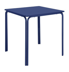 Table carrée en acier Bolero Adeline 700mm bleu marine 
