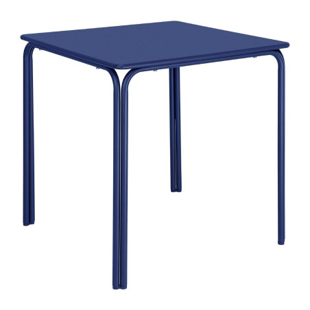 Table carrée en acier Bolero Adeline 700mm bleu marine 