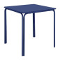 Table carrée en acier Bolero Adeline 700mm bleu marine 
