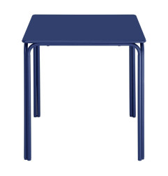 Table carrée en acier Bolero Adeline 700mm bleu marine 