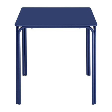 Table carrée en acier Bolero Adeline 700mm bleu marine 