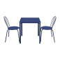 Table carrée en acier Bolero Adeline 700mm bleu marine 