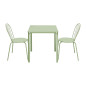Table carrée en acier Bolero Adeline 700mm vert clair