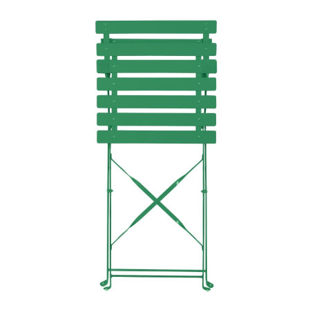 Chaises de terrasse pliantes en acier Bolero Perth vertes (Lot de 2)