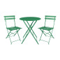 Chaises de terrasse pliantes en acier Bolero Perth vertes (Lot de 2)