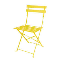 Chaises de terrasse pliantes en acier Bolero Perth jaunes (Lot de 2)