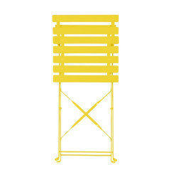 Chaises de terrasse pliantes en acier Bolero Perth jaunes (Lot de 2)