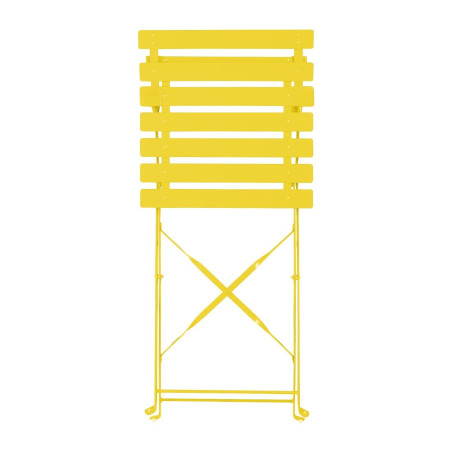 Chaises de terrasse pliantes en acier Bolero Perth jaunes (Lot de 2)