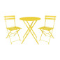 Chaises de terrasse pliantes en acier Bolero Perth jaunes (Lot de 2)