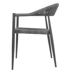 Fauteuils d'extérieur en rotin PE tressé Bolero Eden anthracite (lot de 4)