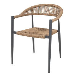 Fauteuils d'extérieur en rotin PE tressé Bolero Eden naturels (lot de 4)