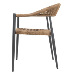 Fauteuils d'extérieur en rotin PE tressé Bolero Eden naturels (lot de 4)