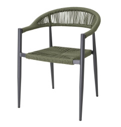 Fauteuils d'extérieur en rotin PE tressé Bolero Eden verts (lot de 4)