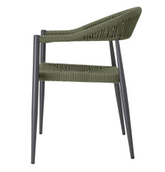 Fauteuils d'extérieur en rotin PE tressé Bolero Eden verts (lot de 4)