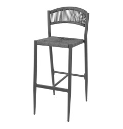 Tabourets de bar d'extérieur en rotin PE tressé Bolero Eden anthracite (lot de 2)
