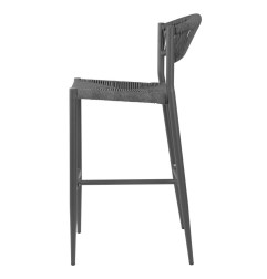 Tabourets de bar d'extérieur en rotin PE tressé Bolero Eden anthracite (lot de 2)