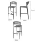 Tabourets de bar d'extérieur en rotin PE tressé Bolero Eden anthracite (lot de 2)