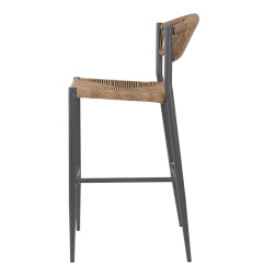 Tabourets de bar d'extérieur en rotin PE tressé Bolero Eden naturels (lot de 2)