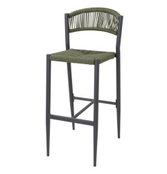 Tabourets de bar d'extérieur en rotin PE tressé Bolero Eden verts (lot de 2)