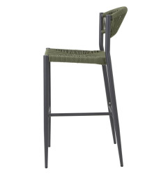 Tabourets de bar d'extérieur en rotin PE tressé Bolero Eden verts (lot de 2)