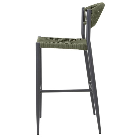 Tabourets de bar d'extérieur en rotin PE tressé Bolero Eden verts (lot de 2)