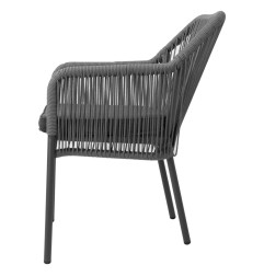 Fauteuils d'extérieur en rotin PE tressé Bolero Bay anthracite (lot de 2)