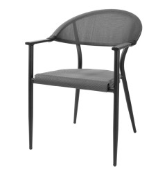 Fauteuils d'extérieur Bolero Santiago noirs (lot de 4)